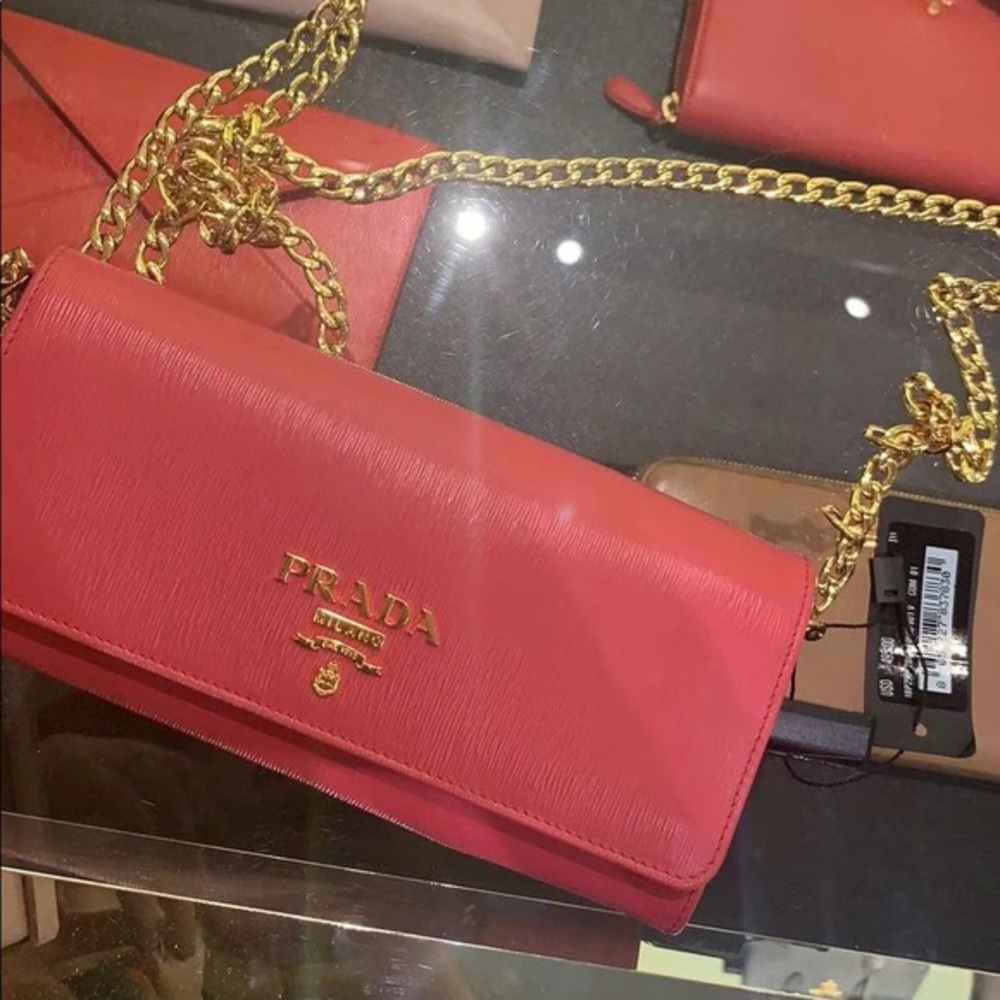 Prada Pink Crossbody Bag with Chain Strap